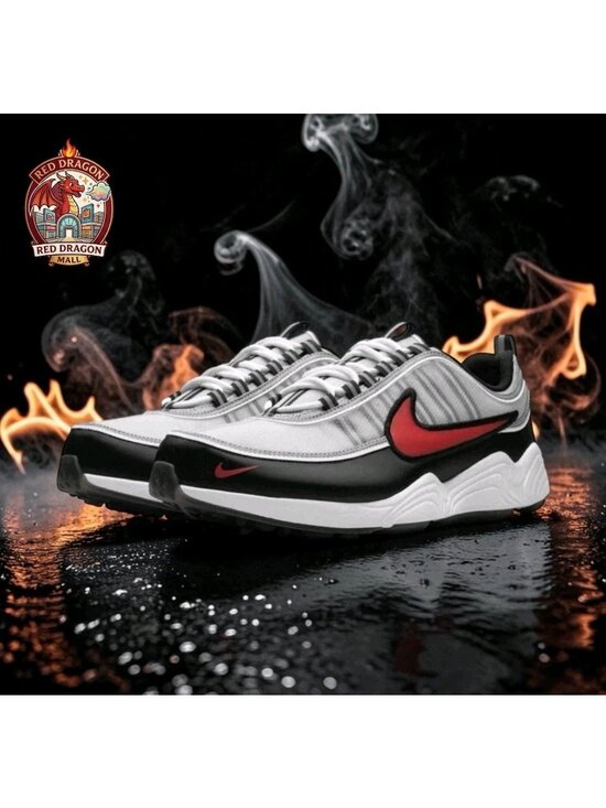Nike Air Zoom Spiridon Metallic Silver Sport Red II1161-095 - Men\'s Size 10.5